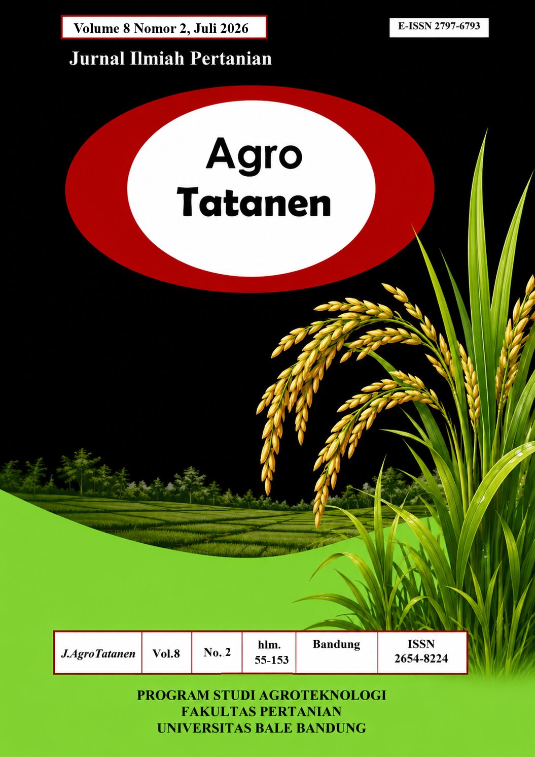 					View Vol. 8 No. 2 (2026): AGRO TATANEN Edisi Juli 2026 | Jurnal Ilmiah Pertanian
				